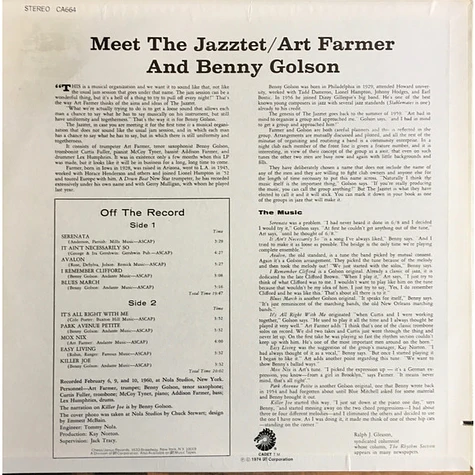 Art Farmer - Benny Golson - Meet The Jazztet
