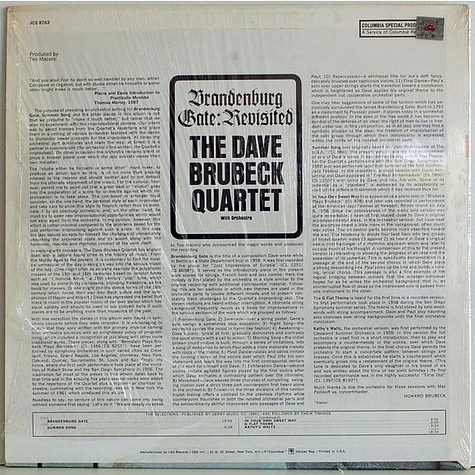 The Dave Brubeck Quartet - Brandenburg Gate: Revisited