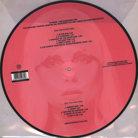 Blondie - Live In Boston 1978 Picture Disc Edition