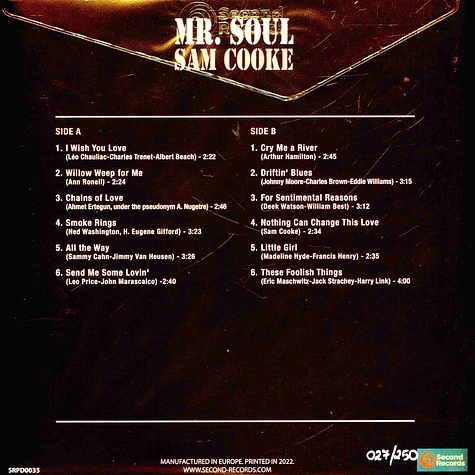 Sam Cooke - Mr. Soul Yellow/Red Splatter Vinyl Edition