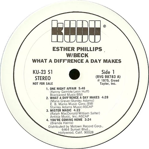 Esther Phillips With Joe Beck - What A Diff'rence A Day Makes