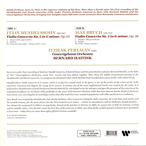 Itzhak Perlman - Violinkonzerte