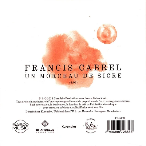 Francis Cabrel - Un Morceau De Sicre Transparent Vinyl Edition