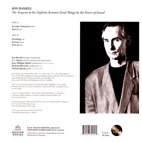 Jon Hassell - Surgeon Of The Nightsky Restores Dead Things Byteh Power Of Sound