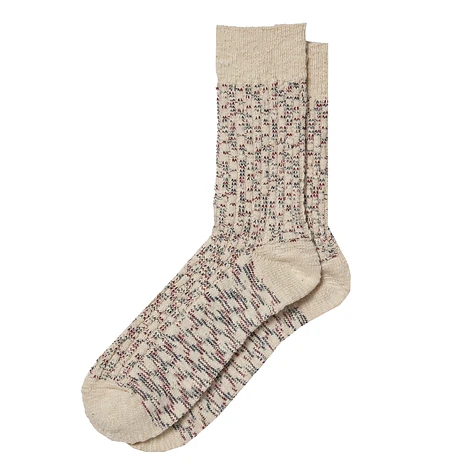 RoToTo - Kasuri Ribbed Crew Socks