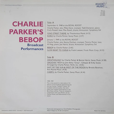 Charlie Parker - Charlie Parker's Bebop - Broadcast Performances