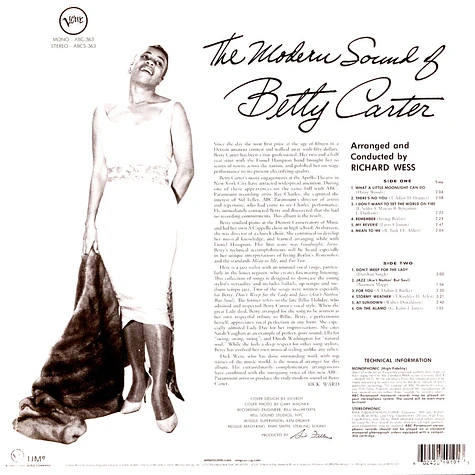 Betty Carter - Modern Sound Of Betty Carter Verve By Request