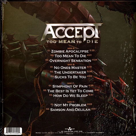 Accept - Too Mean To Diesilver / 2022 Reprint