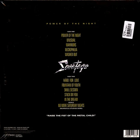 Savatage - Power Of The Night Limited Crystal Clear Vinyl Edition