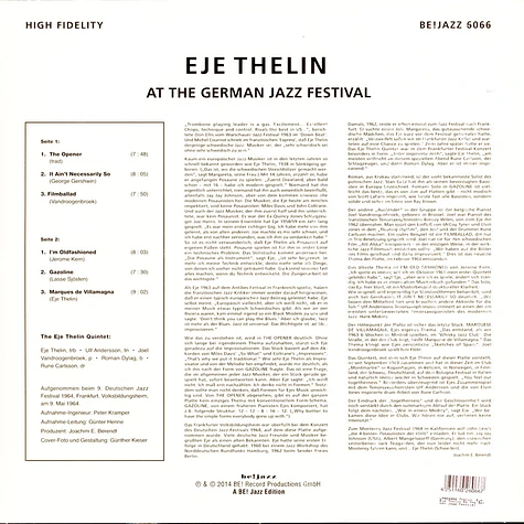 Eje Thelin - Eje Thelin At The German Jazz Festival