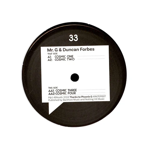 Mr. G And Duncan Forbes - Cosmic One EP