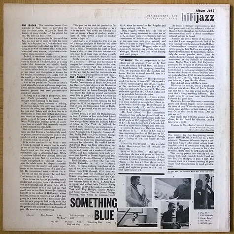 The Paul Horn Quintet - Something Blue