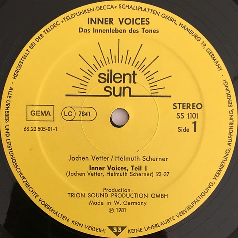 Jochen Vetter, Helmut Scherner - Inner Voices (Das Innenleben Des Tones)