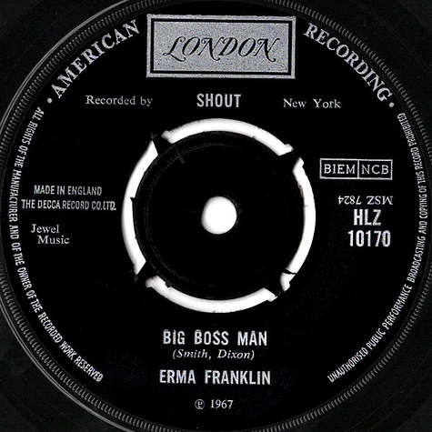 Erma Franklin - Piece Of My Heart / Big Boss Man - Vinyl 7