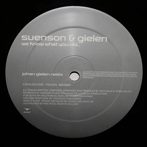 Svenson & Gielen - We Know What You Did...