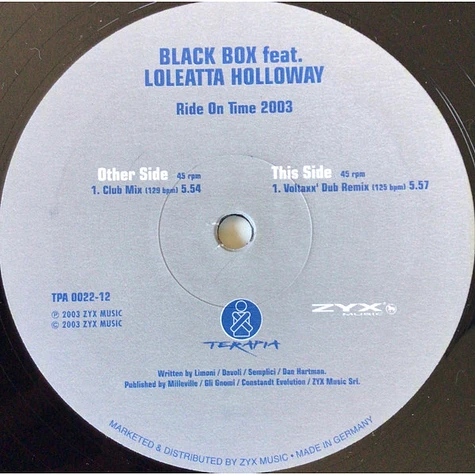 Black Box feat. Loleatta Holloway - Ride On Time 2003