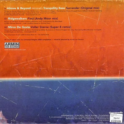 Armin van Buuren - Universal Religion 2004 - Live From Armada At Ibiza (Limited Edition Sampler)