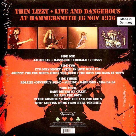 Thin Lizzy - Hammersmith 15/11/1976 Record Store Day 2024 Vinyl Edition