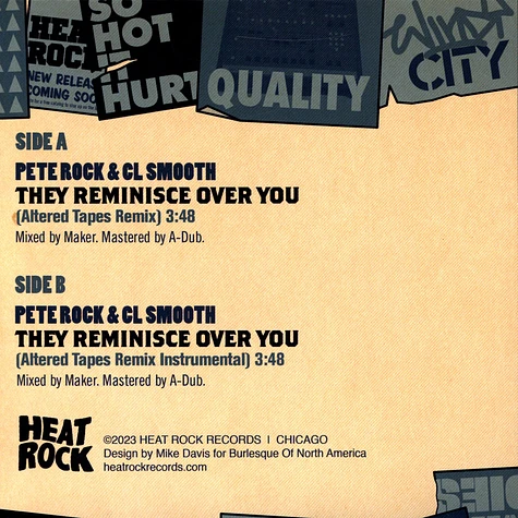 Pete Rock & C.L. Smooth - They Reminisce Over You (Altered Tapes Remix) / Instrumental Blue Vinyl Edition