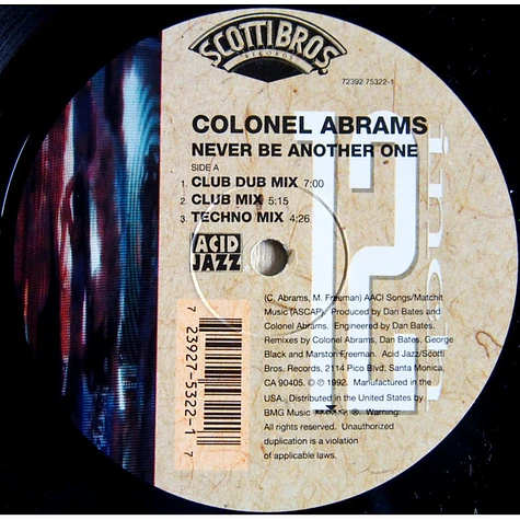 Colonel Abrams - Never Be Another One