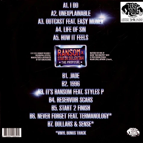 Ransom X Statik Selektah - The Proposal Silver Vinyl Edition