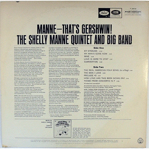 The Shelly Manne Quintet And Big Band - Manne-That's Gershwin!