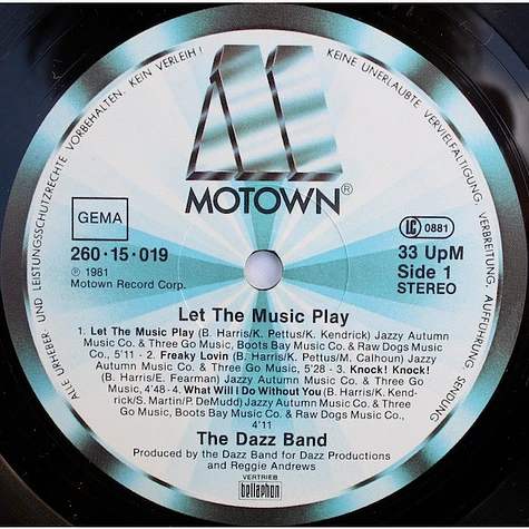 Dazz Band keep It Live Vinyl LP 1982 Motown VG Cover / EX Disc