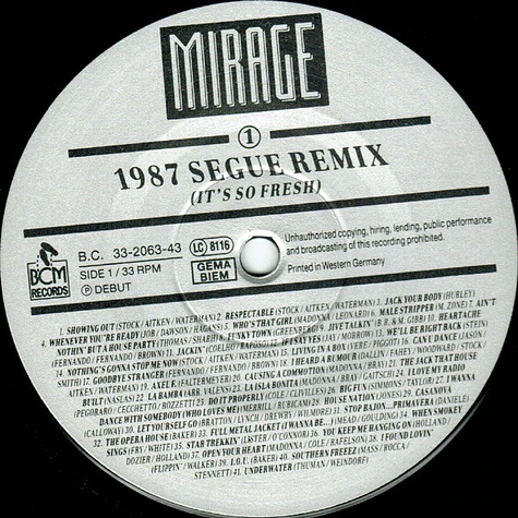 Mirage - Mix '87 (87 Hits Of '87)