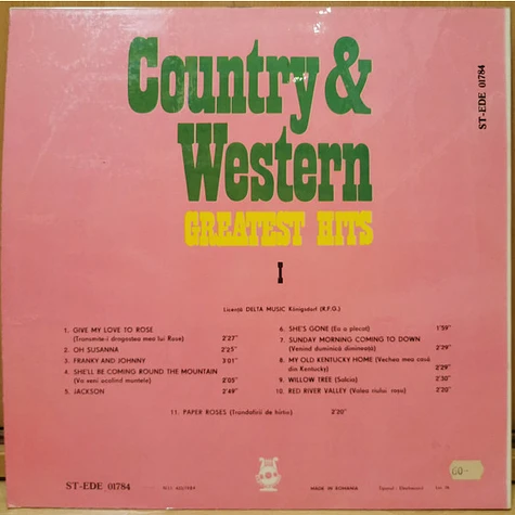 V.A. - Country & Western Greatest Hits I