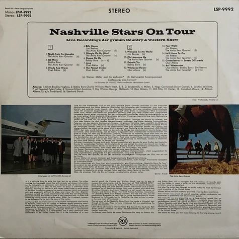 Chet Atkins, Bobby Bare, Jim Reeves, The Anita Kerr Singers - Nashville Stars On Tour - Live Recordings Der Grossen Country & Western Show