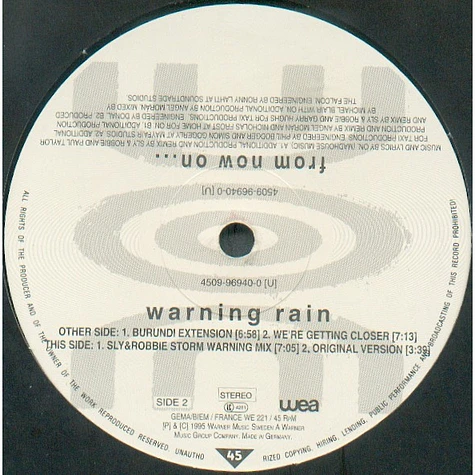 On - Warning Rain - The Sly & Robbie Burundi Disc