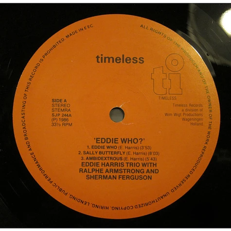 Eddie Harris Trio - Eddie Who ?