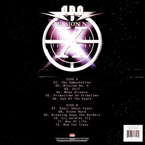 U.D.O. - Mission No. X Purple Vinyl Edition