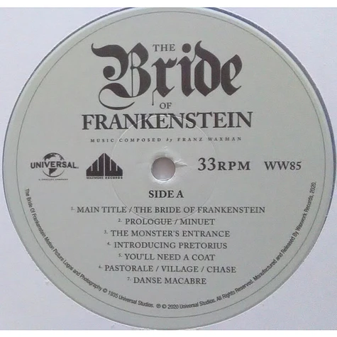 Franz Waxman - The Bride of Frankenstein (The 1935 Original Soundtrack Recording)