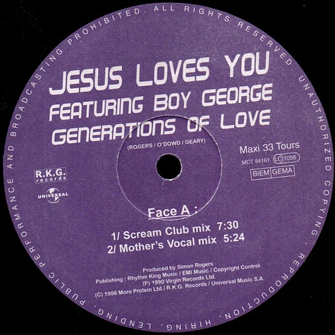 Jesus Loves You Featuring Boy George - Generations Of Love