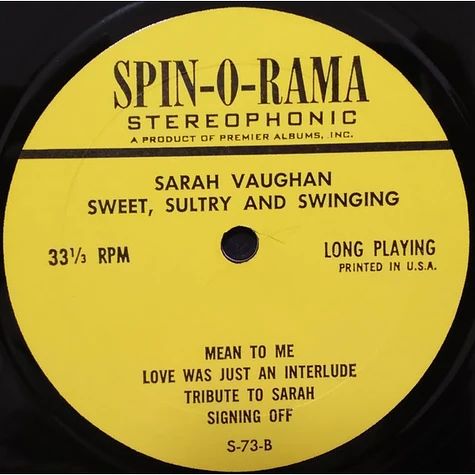 Sarah Vaughan - Sweet, Sultry And Swinging