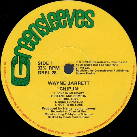 洋楽 Wayne Jarrett Chip In LP Wayne Jarrett – Chip In – Vinyl (LP, Album), 1982 [r986232