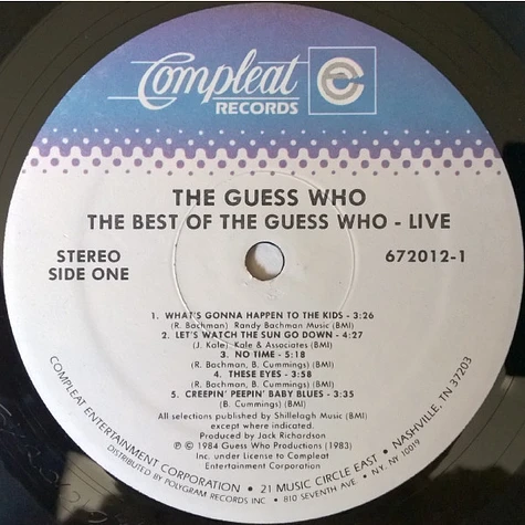 The Guess Who - The Best Of The Guess Who-Live!