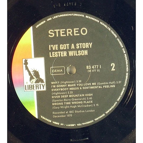 Lester Wilson - I've Got A Story