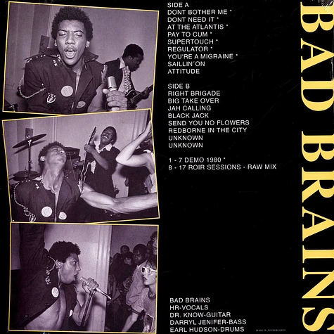 Bad Brains - Demos And Roir Session Raw Mixes