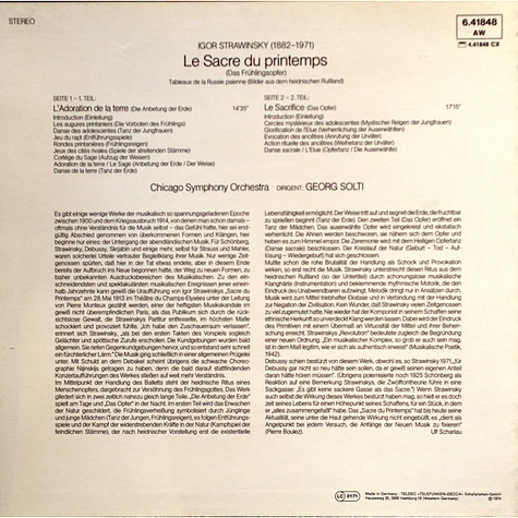 Igor Stravinsky - Georg Solti, Chicago Symphony Orchestra - Le Sacre Du Printemps