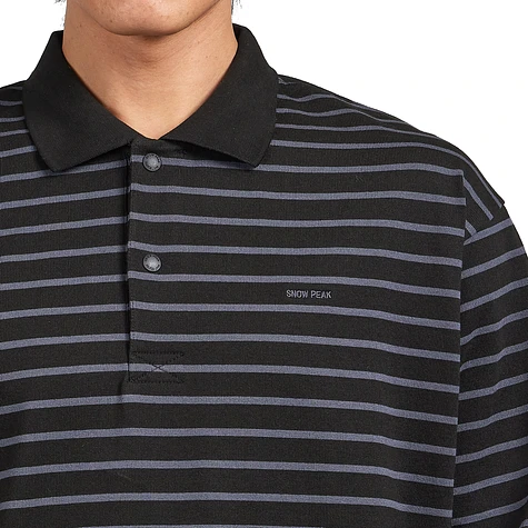 Snow Peak - Heavy Cotton Border Long Sleeve Polo Shirt