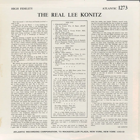 Lee Konitz - The Real Lee Konitz