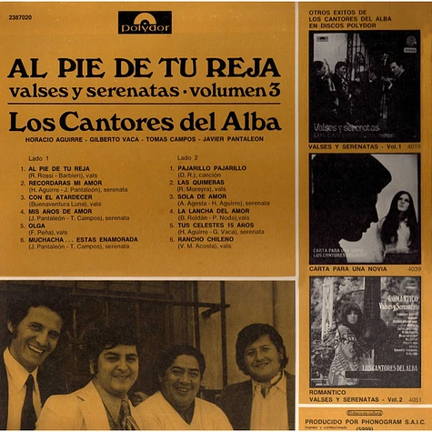 Los Cantores Del Alba - Al Pie De Tu Reja - Valses Y Serenatas Vol. 3