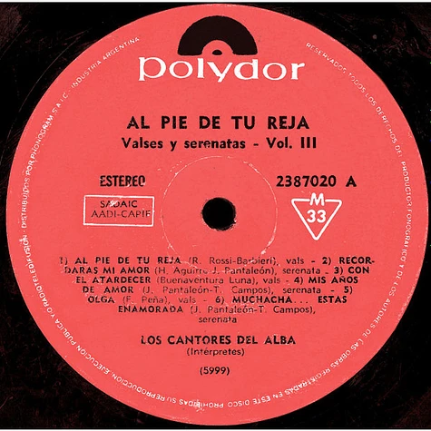 Los Cantores Del Alba - Al Pie De Tu Reja - Valses Y Serenatas Vol. 3