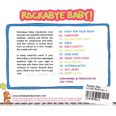 Rockabye Baby! - Lullaby Renditions Of Beastie Boys