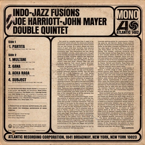 The Joe Harriott Double Quintet - Indo-Jazz Fusions