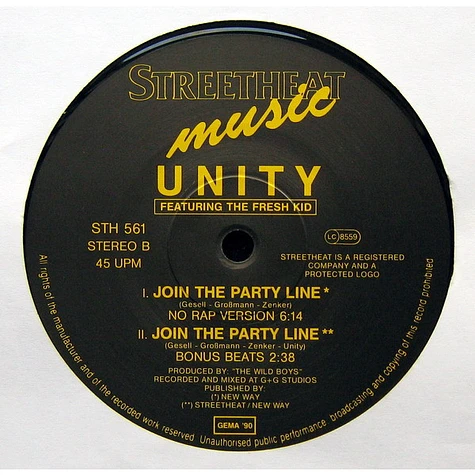 Unity Featuring The Fresh Kid - Join The Party Line !