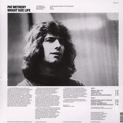 Pat Metheny - Bright Size Life Luminessence Series