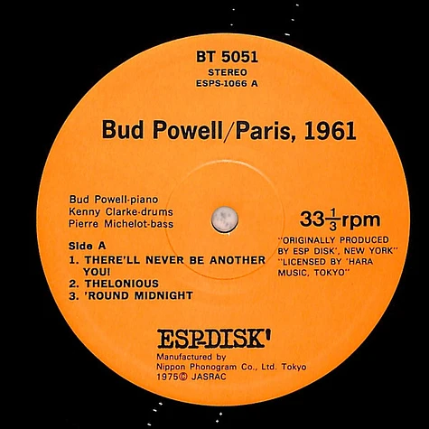 Bud Powell - Paris, 1961